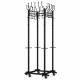 Вешалка на колесах на 20 крючков с держателем для зонтов "Гардикс-4К", металл, черная главное фото в маленьком размере