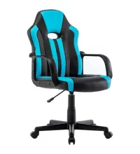 Игровое кресло  "Stripe GM-202", экокожа, черное/голубое, 532509